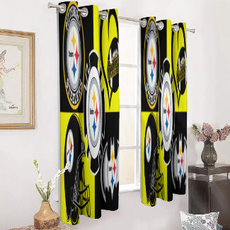 Steelers Collage Inspired Two Pieces Curtains