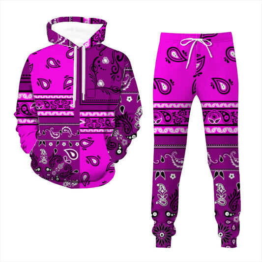 Purple Bandana Pattern Sweatsuit (Adult)