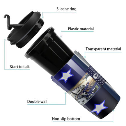 Cowboys Inspired Travel Coffee Cup