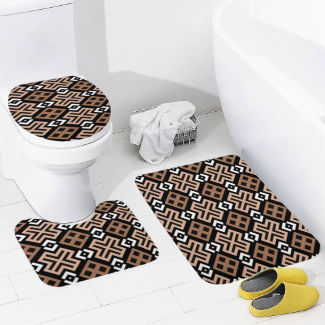 Mocha Loca Bathroom Floor 3-Piece Rug Set