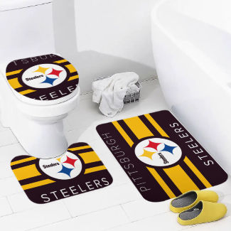 Steelers Inspired Bathroom Floor 3-Piece Rug Set