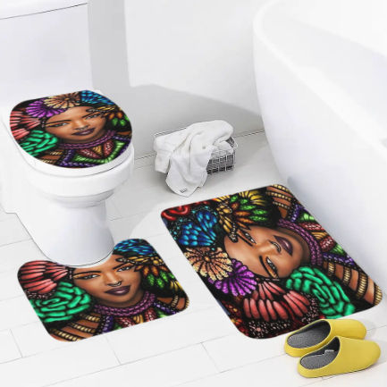 Elegance of Eden Bathroom Floor 3-Piece Rug Set