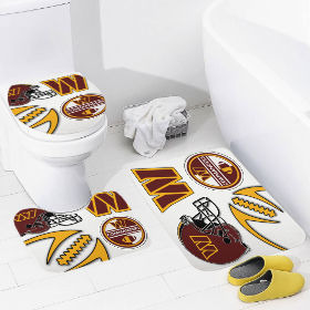 Commanders Inspired Bathroom Floor 3-Piece Rug Set