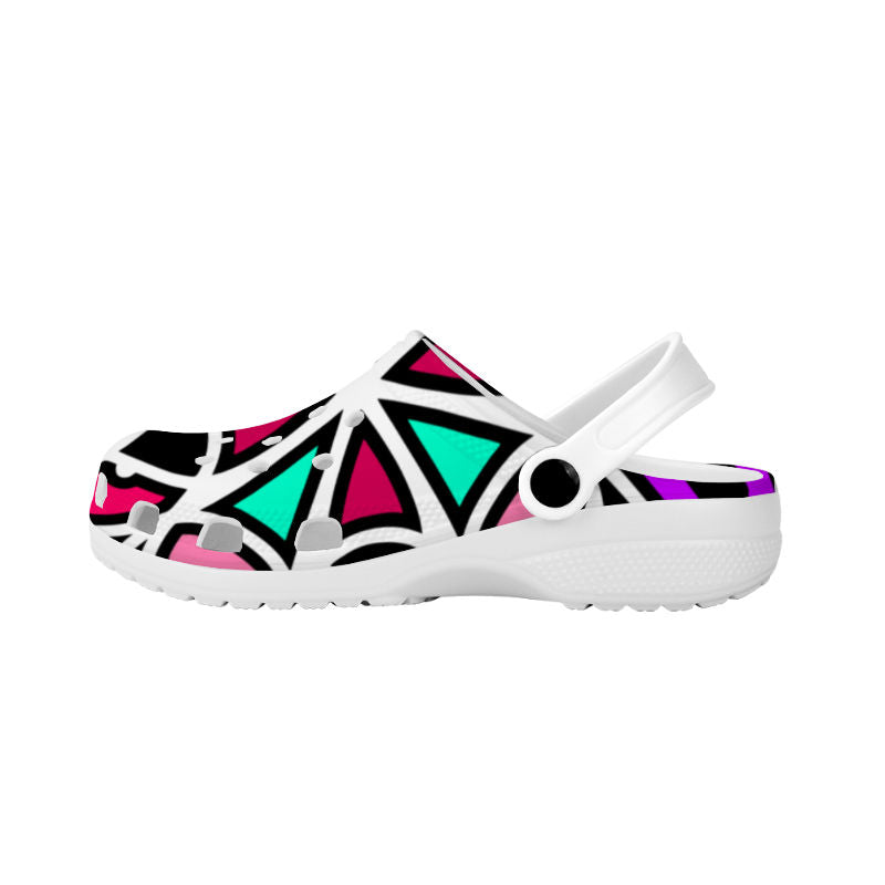 Pink and Purple Swizzle Crocs Shoes
