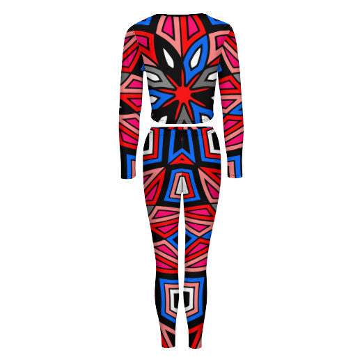Red Spider V-neck Sweatshirt Suit
