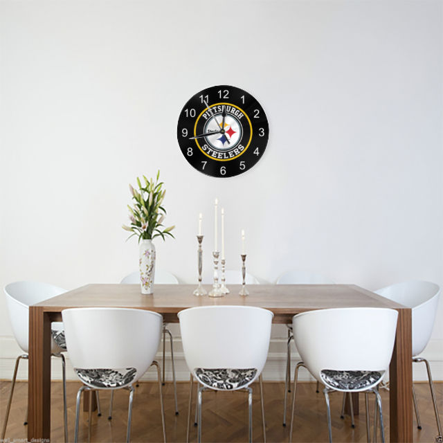 Steelers Inspired Round Wall Clock