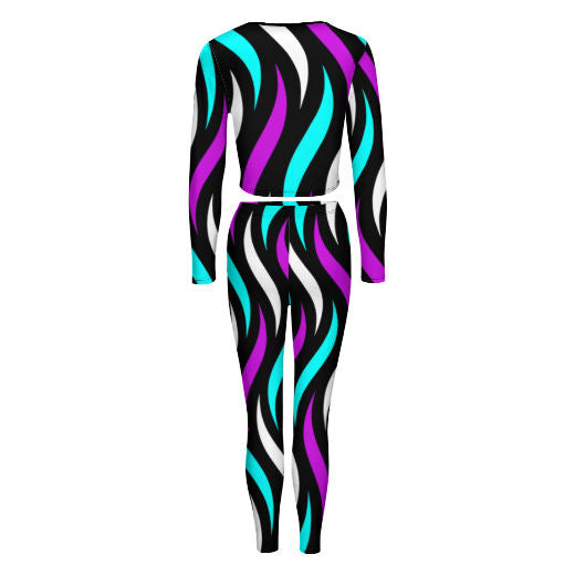 Vibrant Splash 2 V-neck Sweatshirt Suit