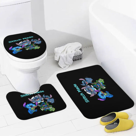 Stitch Inspired Bathroom Floor 3-Piece Rug Set