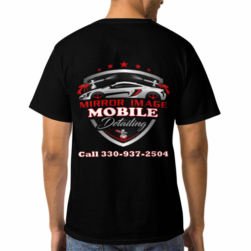 Mirror Image Mobile Detailing (logo in middle - white) T-shirt