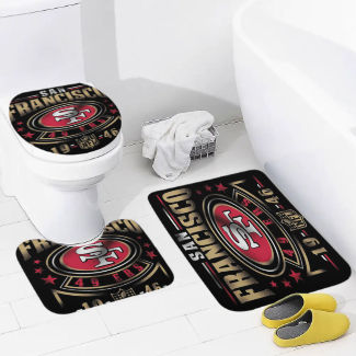 49ers Fan Inspired Bathroom Floor 3-Piece Rug Set