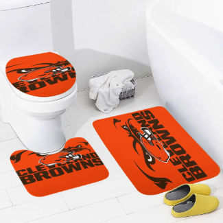 Browns Fan Inspired Bathroom Floor 3-Piece Rug Set