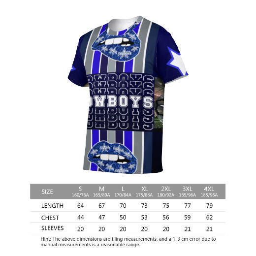 Cowboys Collage Inspired Short Sleeve Jersey T-shirt