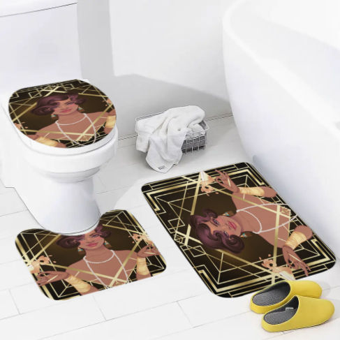 Woman of Glamour Bathroom Floor 3-Piece Rug Set