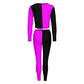 Half n Half (Purple and Black) V-neck Sweatshirt Suit