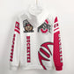 Ohio State Inspired Zippered Hoodie