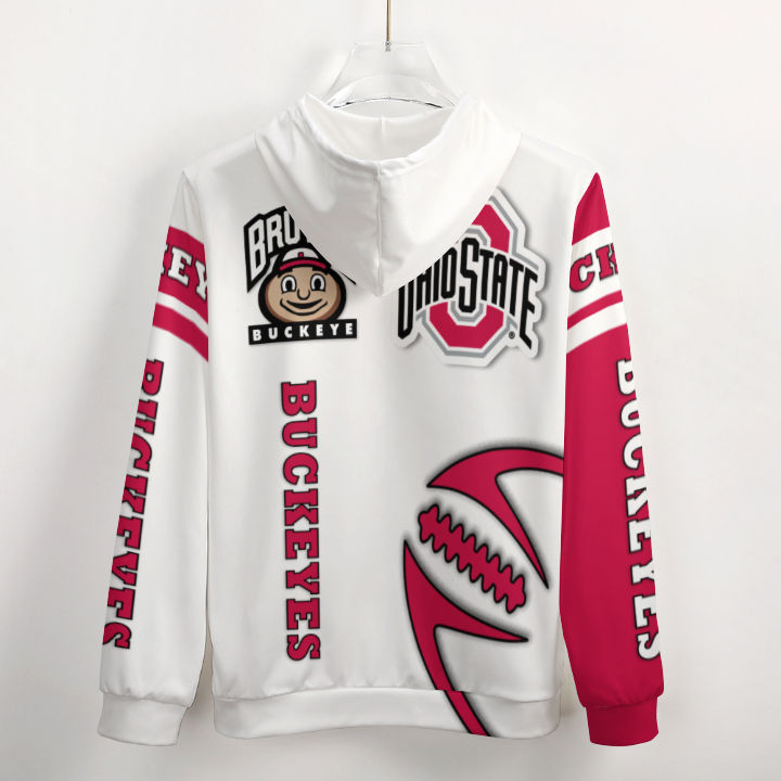 Ohio State Inspired Zippered Hoodie