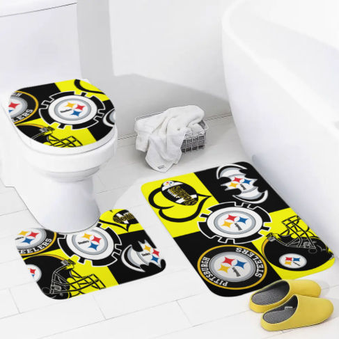 Steelers Collage Inspired Bathroom Floor 3-Piece Rug Set
