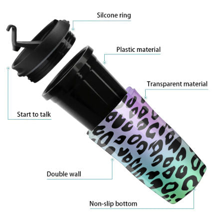 Pastel Leopard Travel Coffee Cup
