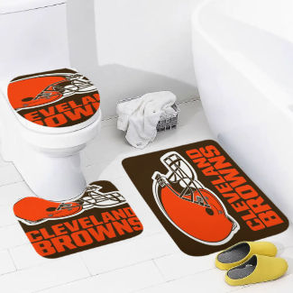 Browns Helmet Inspired Bathroom Floor 3-Piece Rug Set