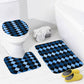 Blue Frenzy Bathroom Floor 3-Piece Rug Set
