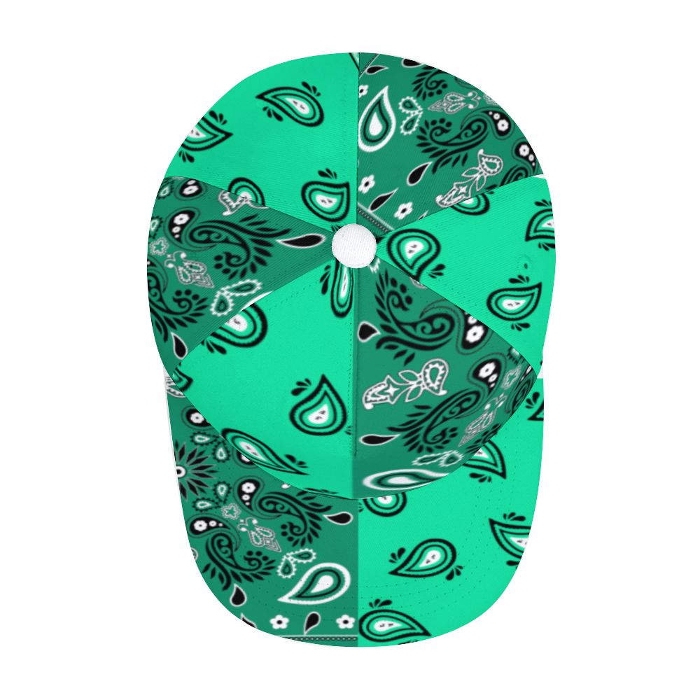 Sea Green Bandana Pattern Cap