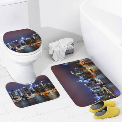 City Lights Bathroom Floor 3-Piece Rug Set