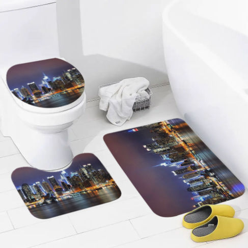 City Lights Bathroom Floor 3-Piece Rug Set