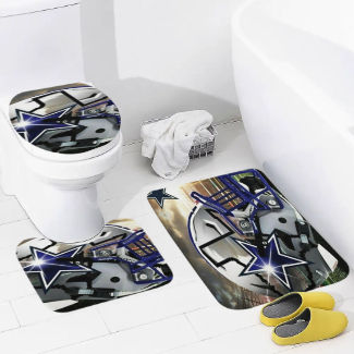 Cowboys Helmet Inspired Bathroom Floor 3-Piece Rug Set