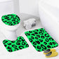 Green Cheetah Bathroom Floor 3-Piece Rug Set