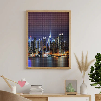 City Lights Square Diamond Painting Canvas