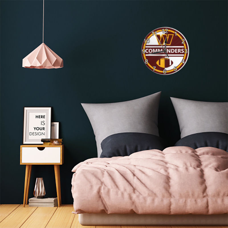 Commanders Inspired Round Wall Clock
