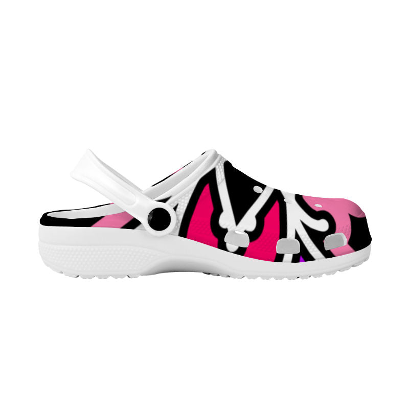 Pink and Purple Swizzle Crocs Shoes