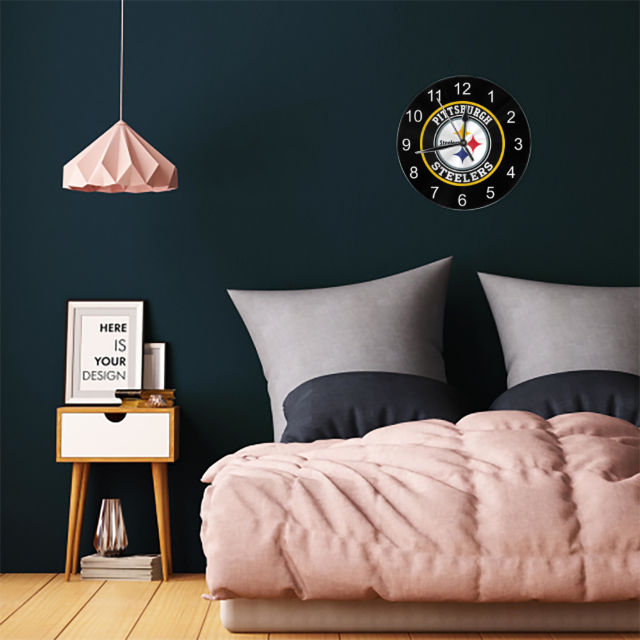 Steelers Inspired Round Wall Clock