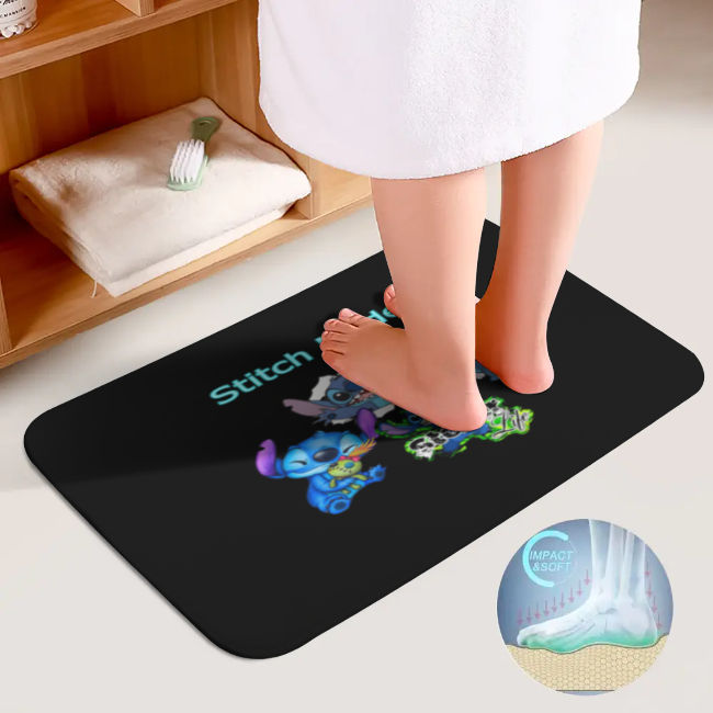 Stitch Inspired Bathroom Floor 3-Piece Rug Set