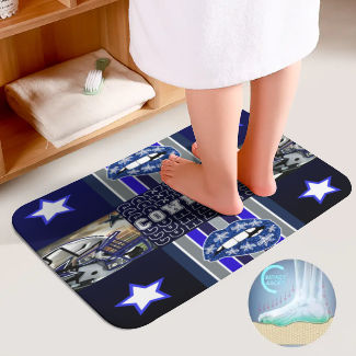 Cowboys Collage Inspired Bathroom Floor 3-Piece Rug Set