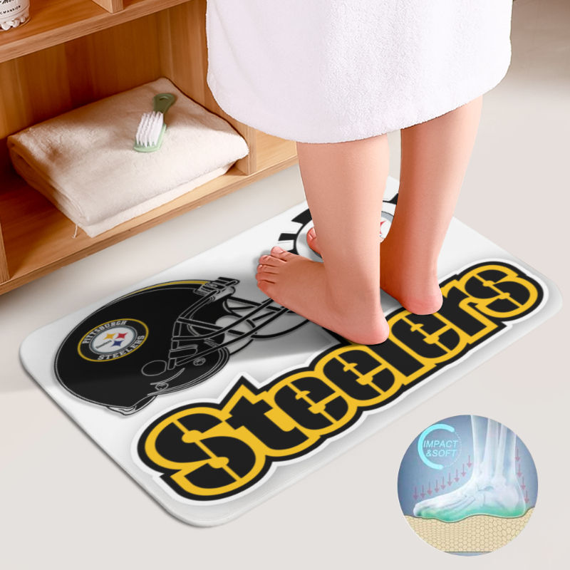 Steelers Inspired Bathroom Floor 3-Piece Rug Set