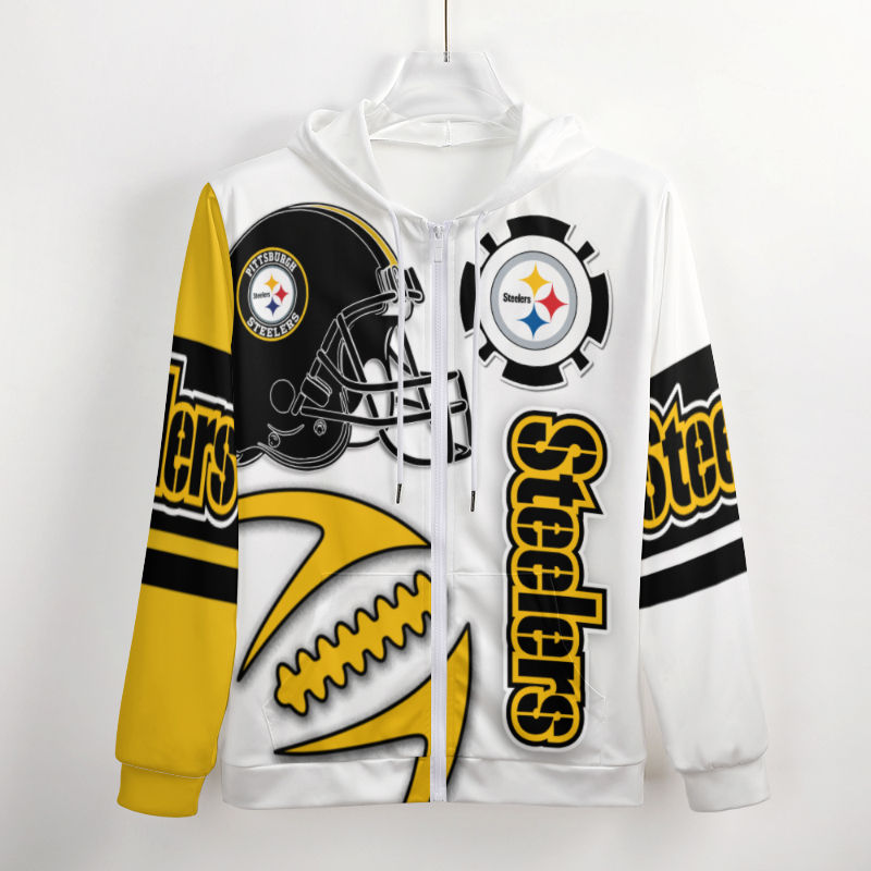 Steelers Inspired Zippered Hoodie