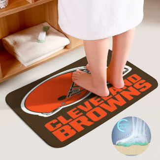 Browns Helmet Inspired Bathroom Floor 3-Piece Rug Set