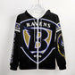 Ravens Inspired black) Zippered Hoodie