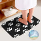 Black and White Dog Paw Prints Bathroom Floor 3-Piece Rug Set