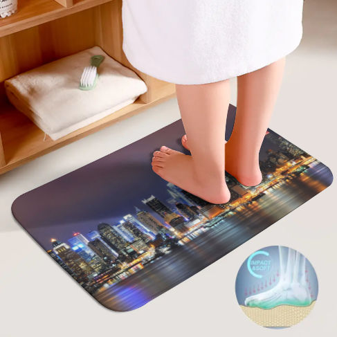 City Lights Bathroom Floor 3-Piece Rug Set