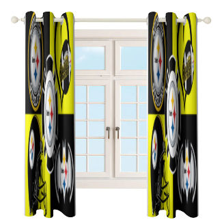 Steelers Collage Inspired Two Pieces Curtains