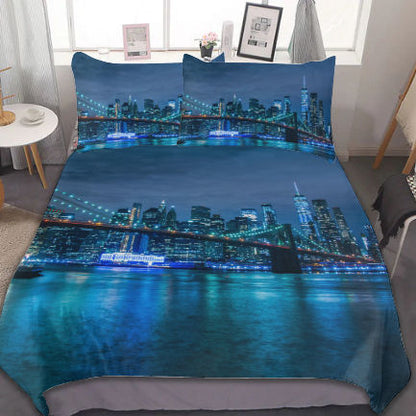 City of New York 3-Piece Bedding Set (1 Duvet Cover + 2 Pillowcase)