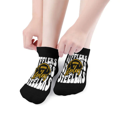 Steelers Inspired Black and White Socks