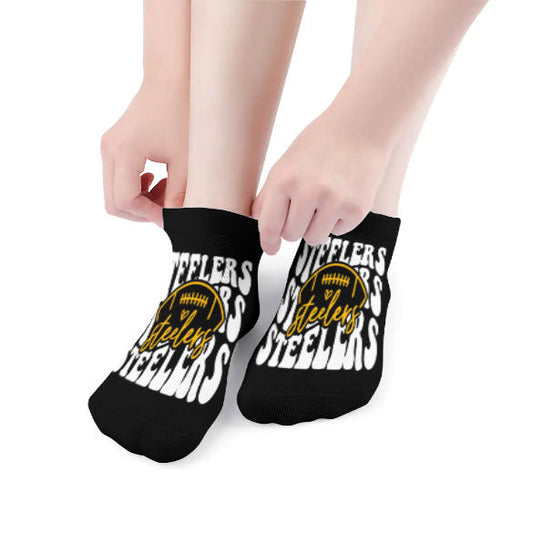 Steelers Inspired Black and White Socks