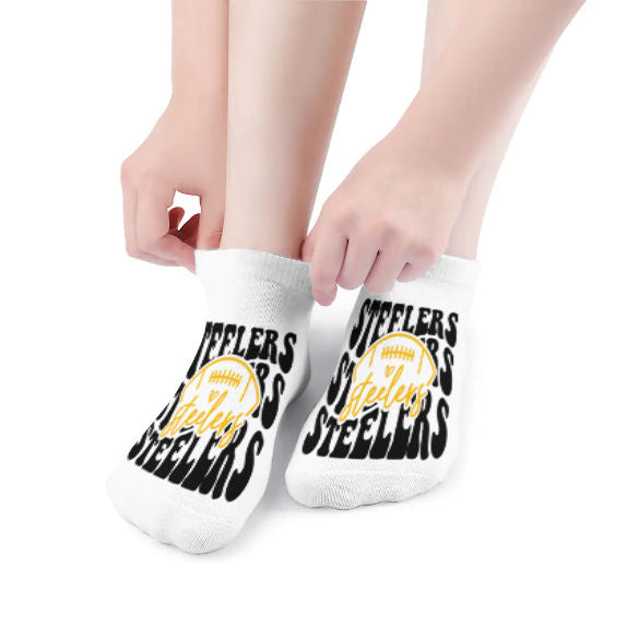 Steelers Inspired White and Black Socks
