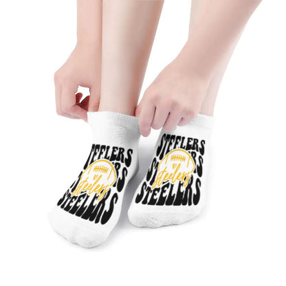 Steelers Inspired White and Black Socks