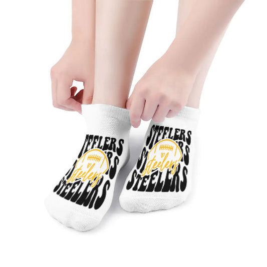 Steelers Inspired White and Black Socks