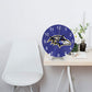 Ravens Inspired Round Wall Clock