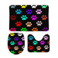 Colorful Dog Paw Prints Bathroom Floor 3-Piece Rug Set
